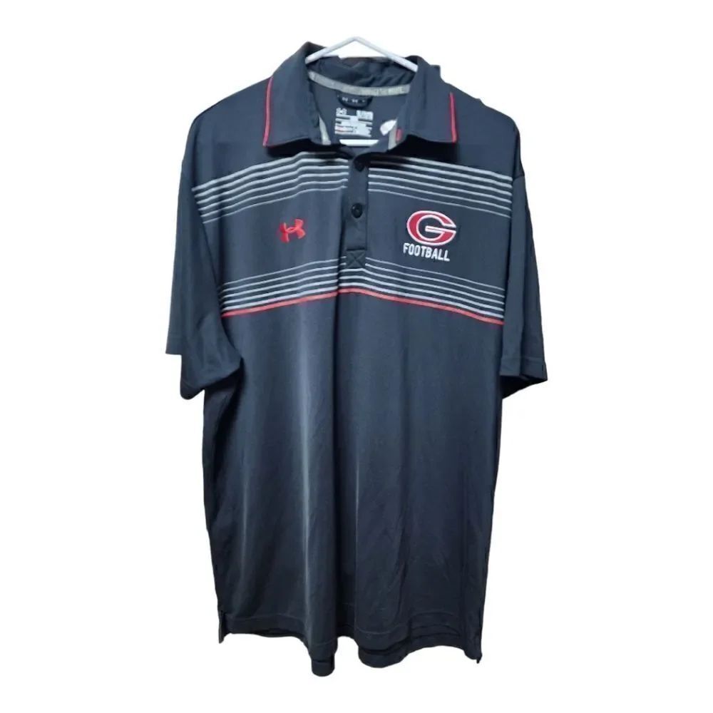 1009 - Under Armour Black Georgia Bulldogs Football Polo Shirt Size: XL
